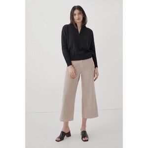 Pact Classic Fine Knit Polo Sweater Black‎ 100% Organic Cotton Small V-Neck